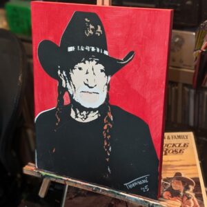Willie Nelson Original Stencil Art - Outlaw Country Legend - 11x14 Hand Painted Wood Panel