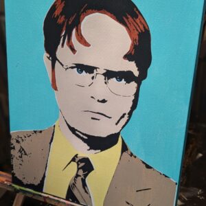 Dwight Schrute Original Stencil Art - 11x14 Wood Painting - The Office Decor