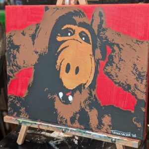 ALF Original Stencil Art - Gordon Shumway Portrait - 14x11 Hand Painted Canvas