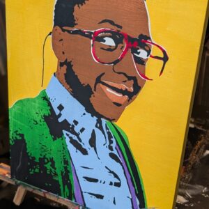 Steve Urkel Original Stencil Art - 11x14 Hand Painted Wood - 90s TV Nostalgia