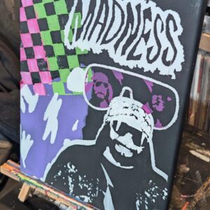 Randy Savage Original Stencil Art - "Macho Madness" Multi-Era Portrait - 11x14 Hand Painted Wood Panel