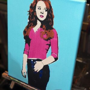 Cady Heron Original Stencil Art - Mean Girls Lindsay Lohan Portrait - 11x14 Hand Painted Canvas
