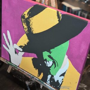 The Mask Original Stencil Art - Jim Carrey "Smokin" Portrait - 14x11 Hand Painted Canvas