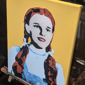 Judy Garland Dorothy Original Stencil Art - Wizard of Oz Portrait - 11x14 Hand Painted Canvas
