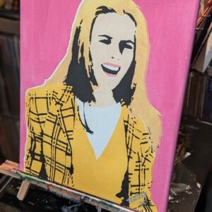 Cher Horowitz Original Stencil Art - Clueless Alicia Silverstone Portrait - 11x14 Hand Painted Canvas