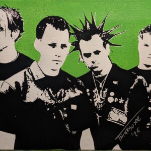 Good Charlotte Stencil Art: Pop Punk Acrylic Painting on Canvas