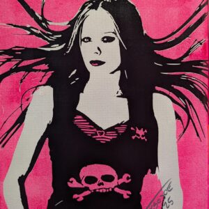 Avril Lavigne Stencil Art: Blacklight Reactive Acrylic Painting