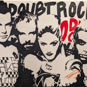 No Doubt Stencil Art: Rock Steady Inspired Acrylic Painting on Canvas