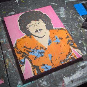 "Weird Al Yankovic: Original Hand-Painted Stencil Portrait (11×14″)