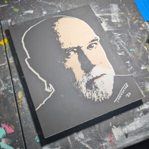 George Carlin: Original Hand-Painted Stencil Portrait (11×14″)