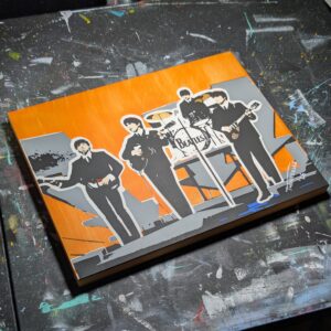The Beatles: Original Hand-Painted Stencil Portrait (14x11")