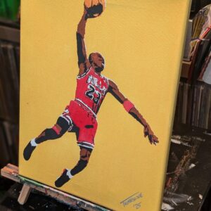 Michael Jordan Original Stencil Art - Chicago Bulls GOAT Portrait - 11x14 Hand Painted Canvas