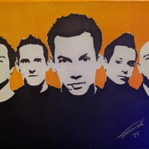 Simple Plan Stencil Art: Pop Punk Acrylic Painting on Canvas
