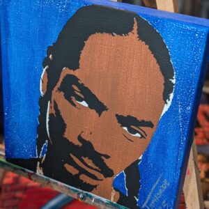 Snoop Dogg Original Stencil Art - Hand Painted 8x8 Wood Panel Hip Hop Decor