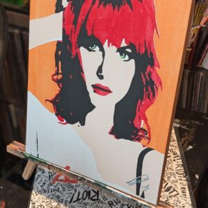 Hayley Williams Original Stencil Art - Paramore Portrait - 11x14 Hand Painted Wood Panel
