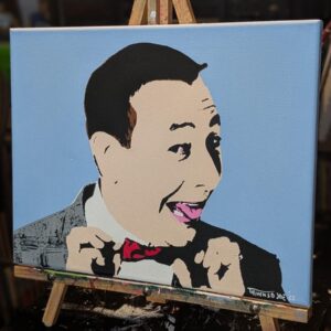 Pee-Wee Herman Original Stencil Art - Paul Reubens Tribute - 14x11 Hand Painted Canvas