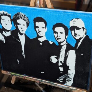NSYNC Original Stencil Art - 14x11 Canvas - Sky Blue Glow UV TRL Collection