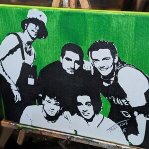 Backstreet Boys Original Stencil Art - 14x11 Canvas - Green TRL Collection