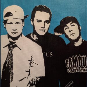blink-182 Stencil Art Painting – Acrylic on Canvas – 11x14 Pop Punk Wall Art