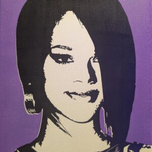 Rihanna Stencil Art Painting – Acrylic on Canvas – 11x14 Pop Music Wall Art