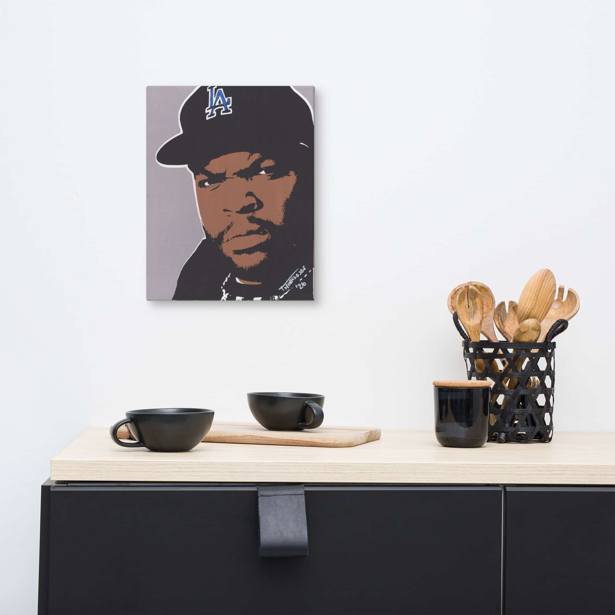 Ice Cube: Original Hand-Painted Stencil Portrait (11x14") - Image 5