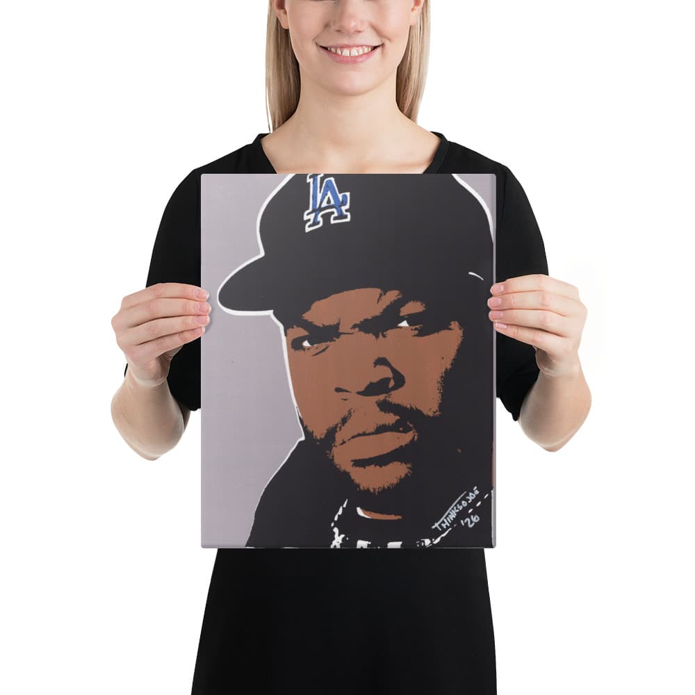 Ice Cube: Original Hand-Painted Stencil Portrait (11x14") - Image 6
