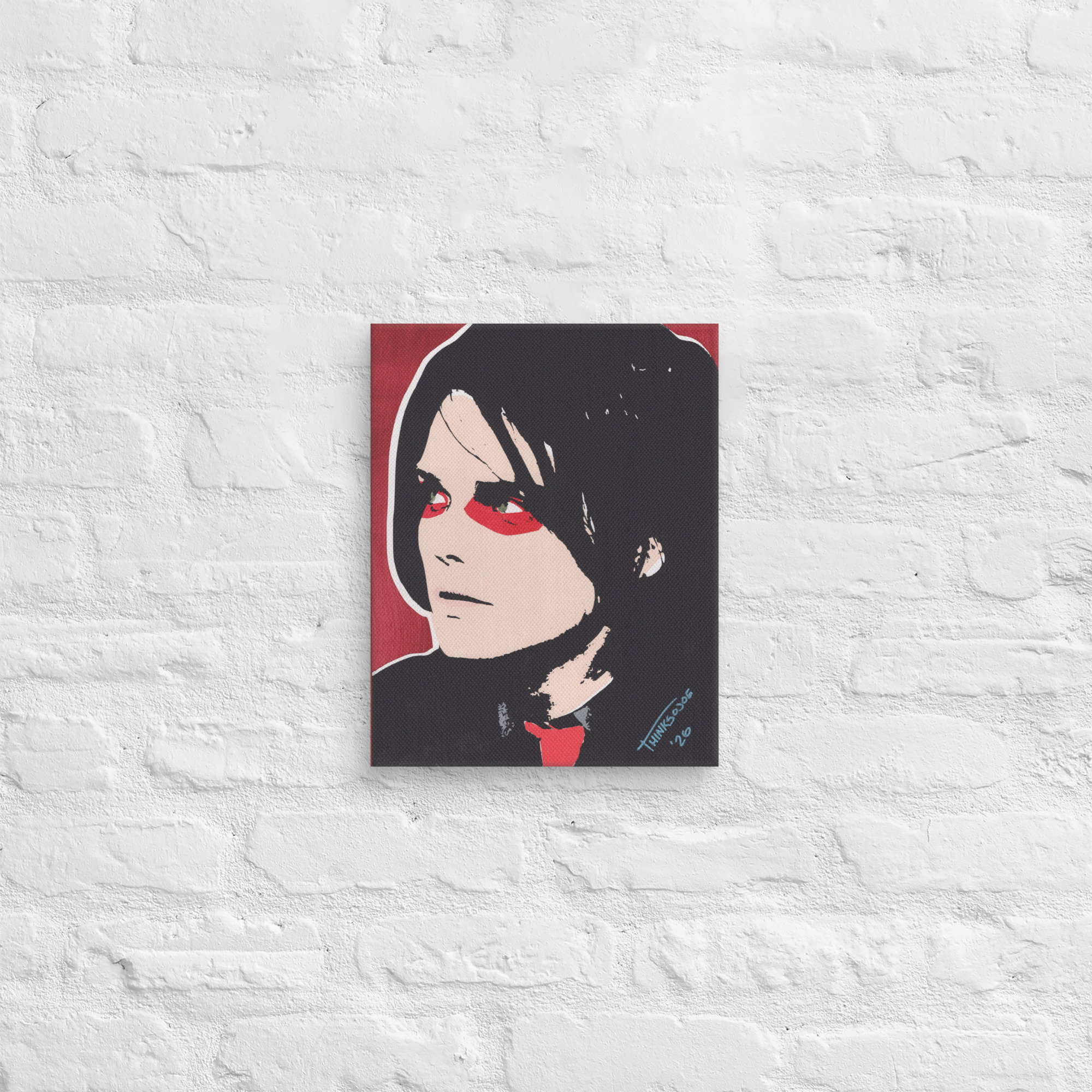 Gerard Way Hand-Painted Stencil Portrait (11x14") - Image 9