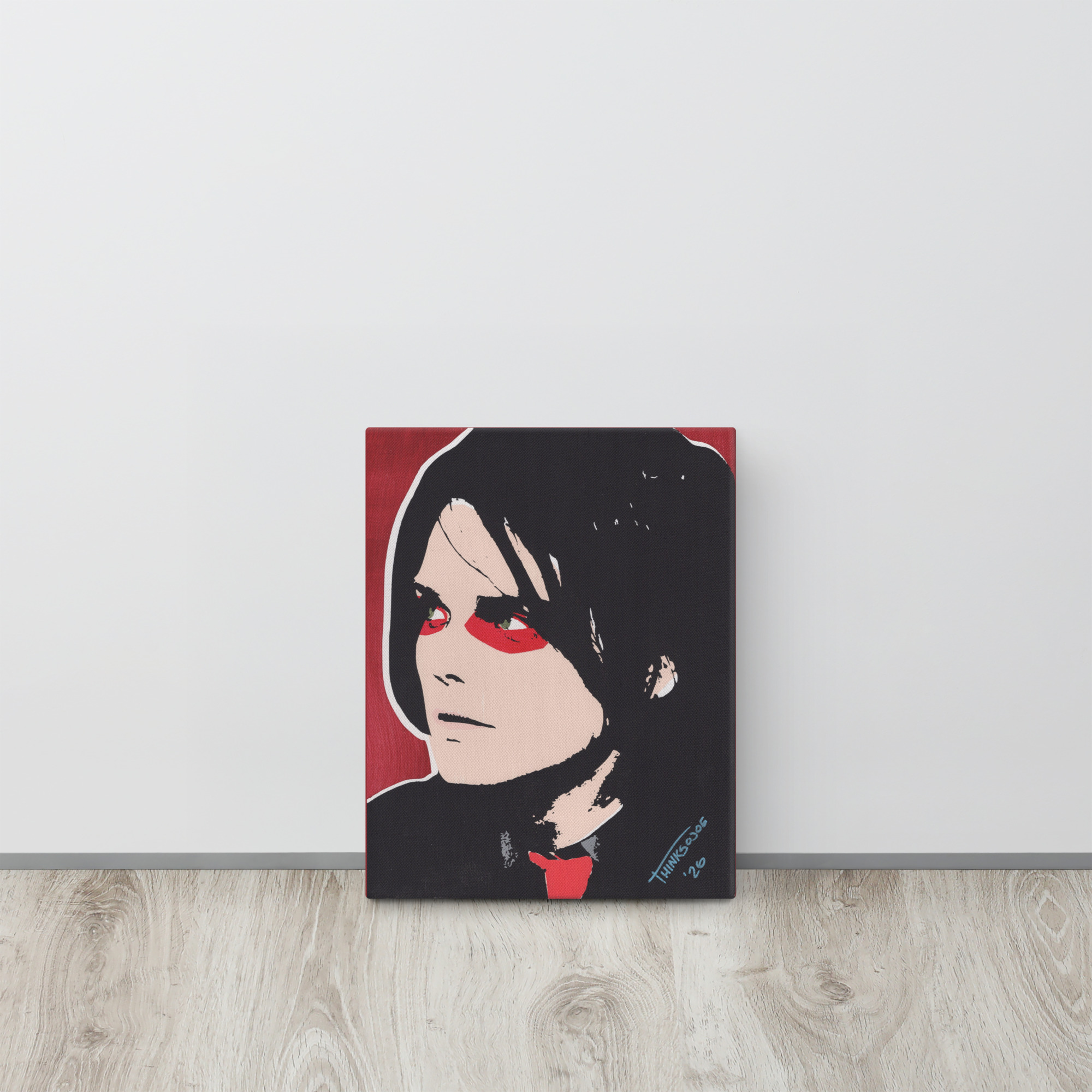 Gerard Way Hand-Painted Stencil Portrait (11x14") - Image 10