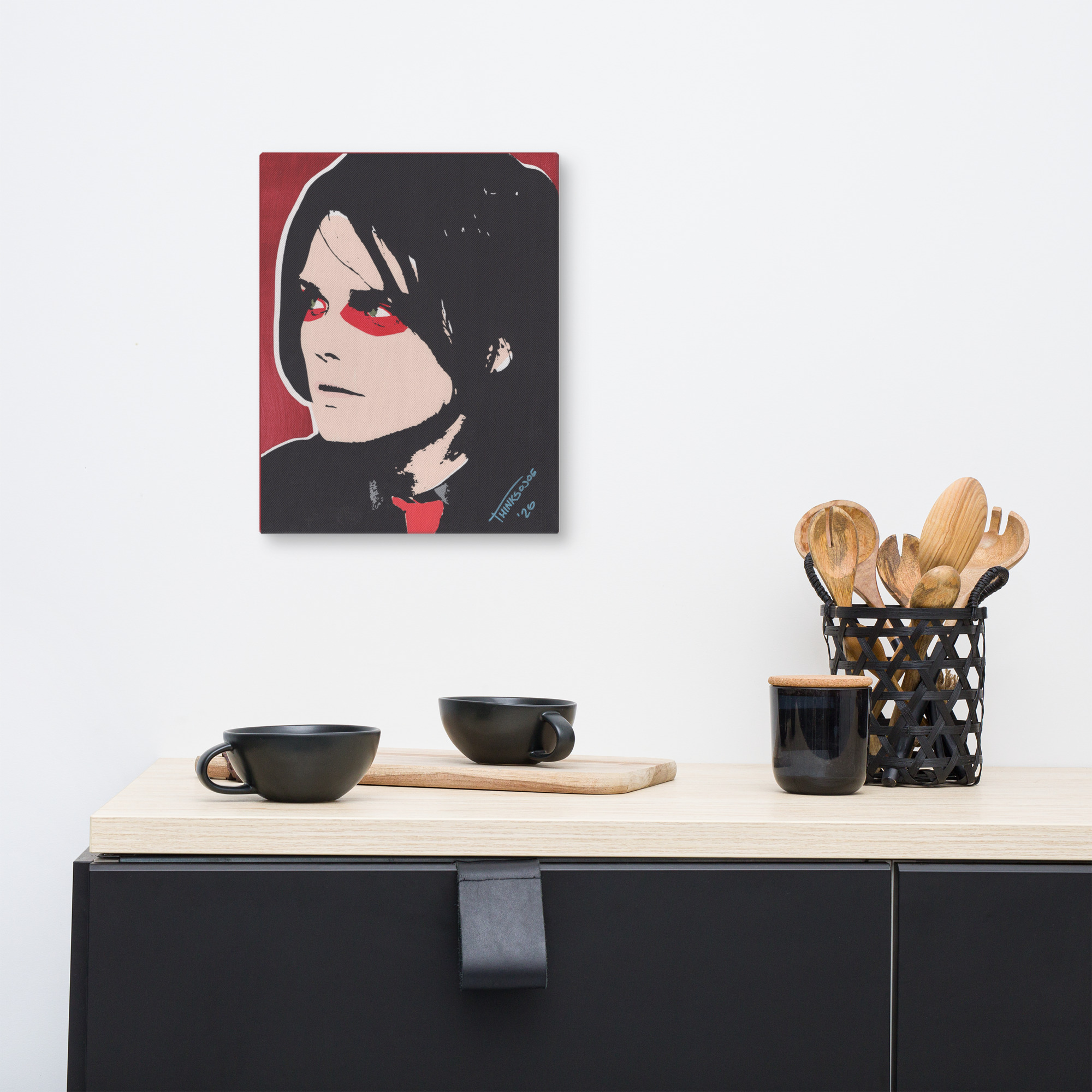 Gerard Way Hand-Painted Stencil Portrait (11x14") - Image 5