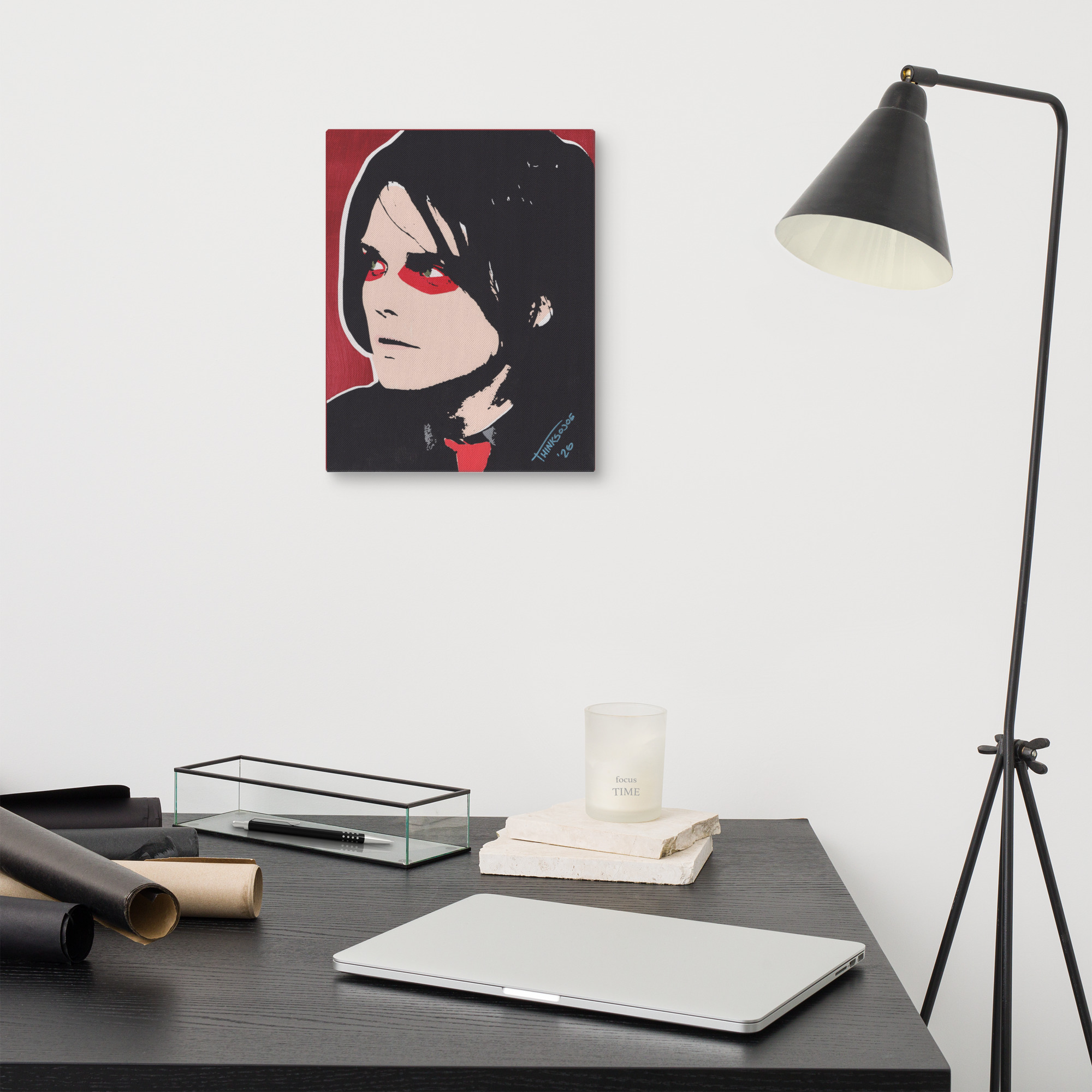 Gerard Way Hand-Painted Stencil Portrait (11x14") - Image 7