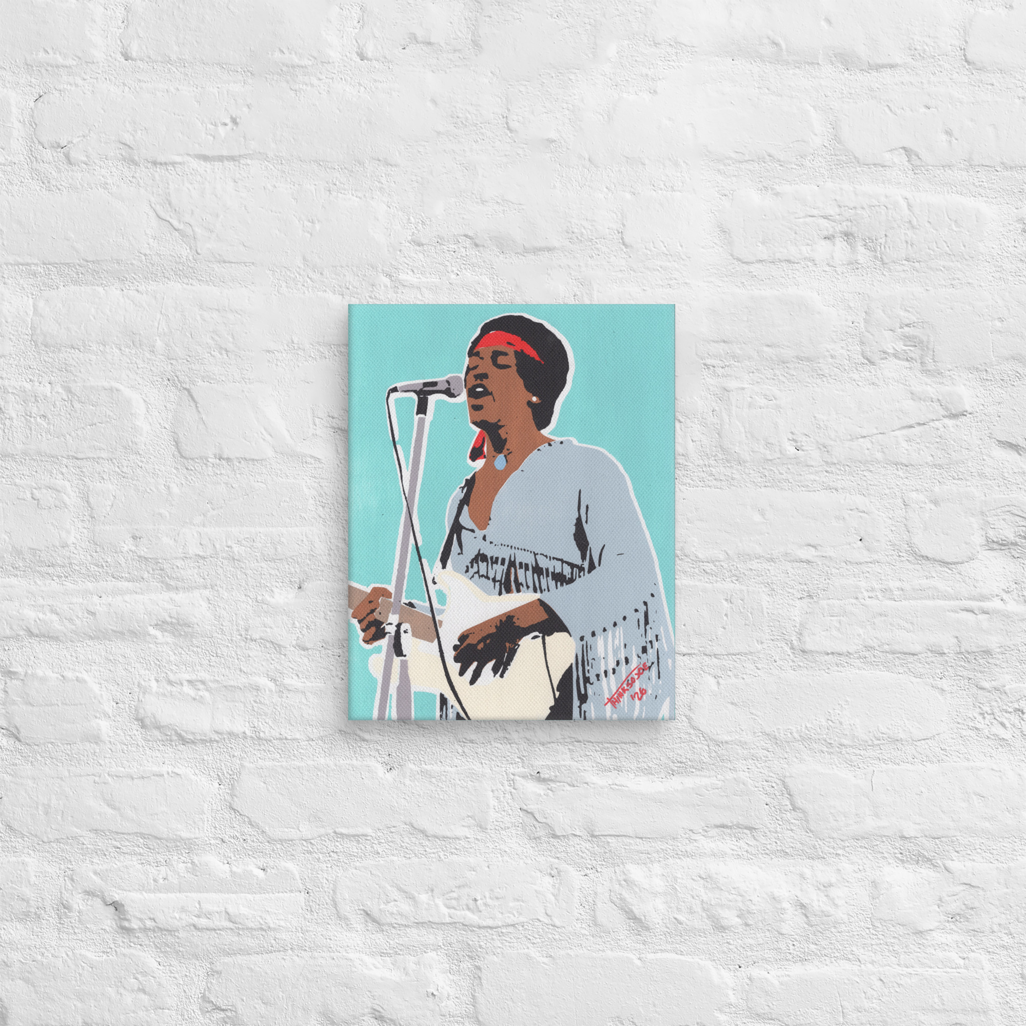 Jimi Hendrix Hand-Painted Stencil Portrait (11x14") - Image 3