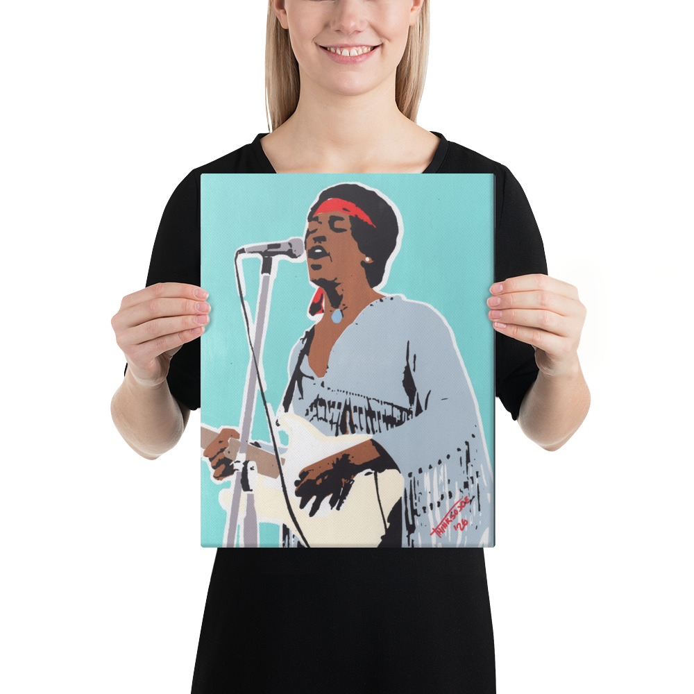 Jimi Hendrix Hand-Painted Stencil Portrait (11x14") - Image 7