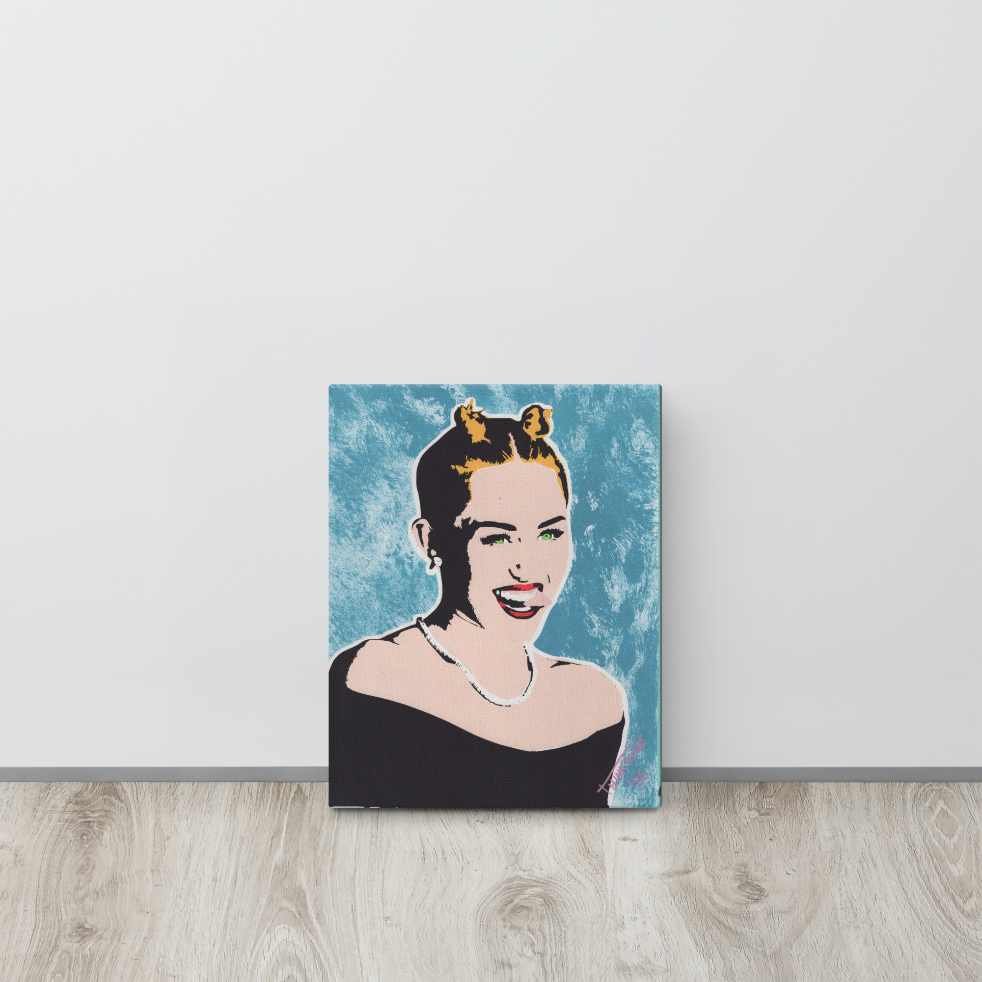 Miley Cyrus: Original Hand-Painted Stencil Portrait (11x14") - Image 3