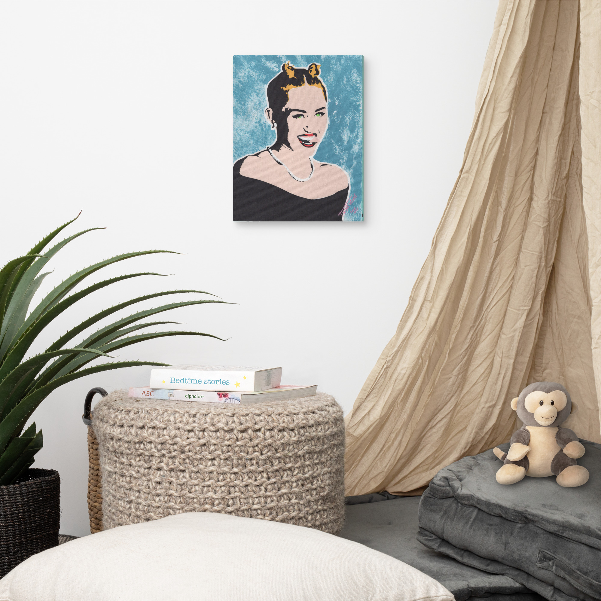 Miley Cyrus: Original Hand-Painted Stencil Portrait (11x14") - Image 8