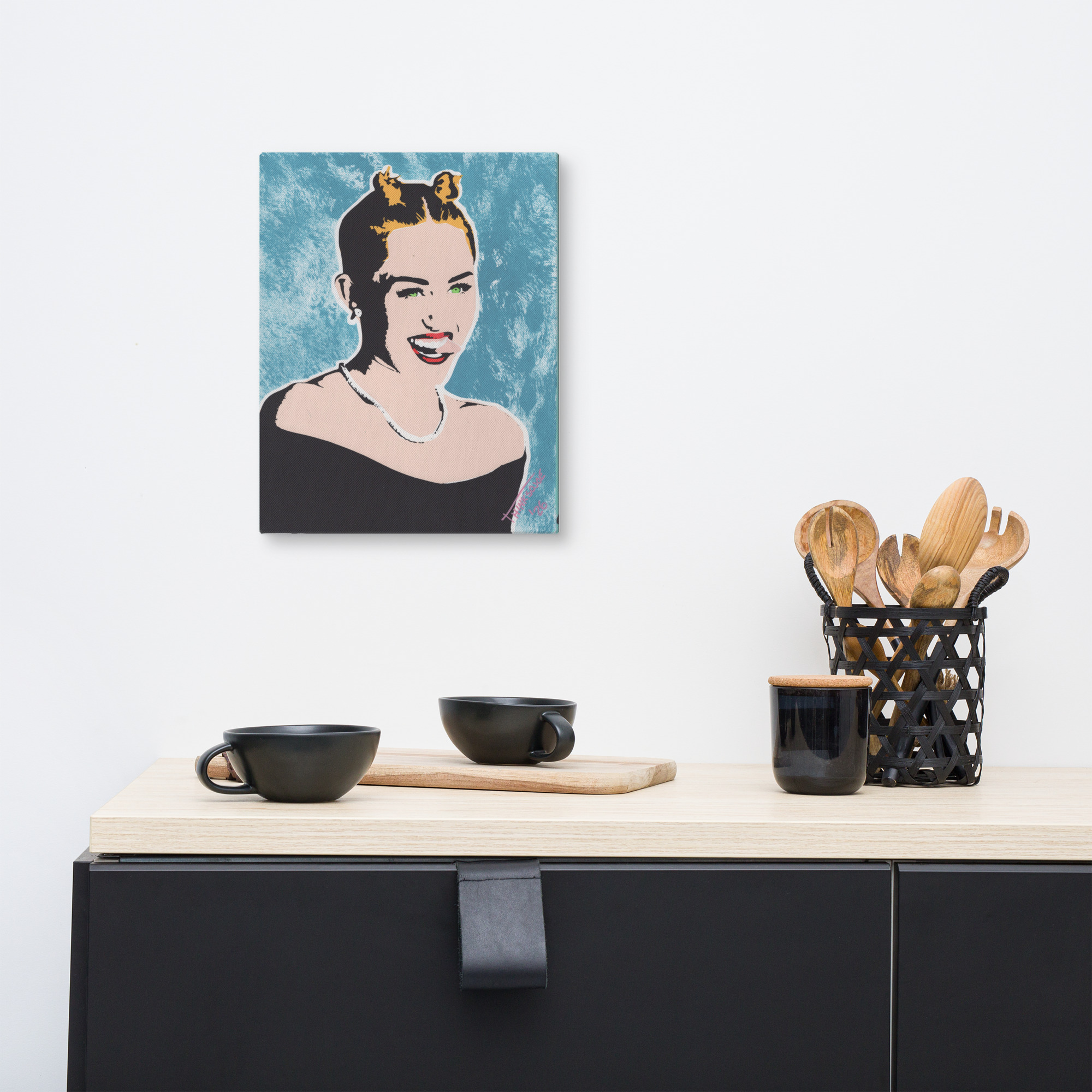 Miley Cyrus: Original Hand-Painted Stencil Portrait (11x14") - Image 4