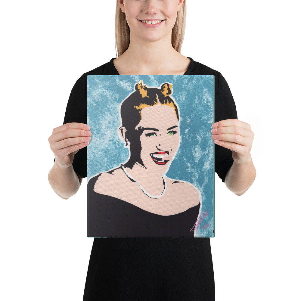 Miley Cyrus: Original Hand-Painted Stencil Portrait (11x14") - Image 7