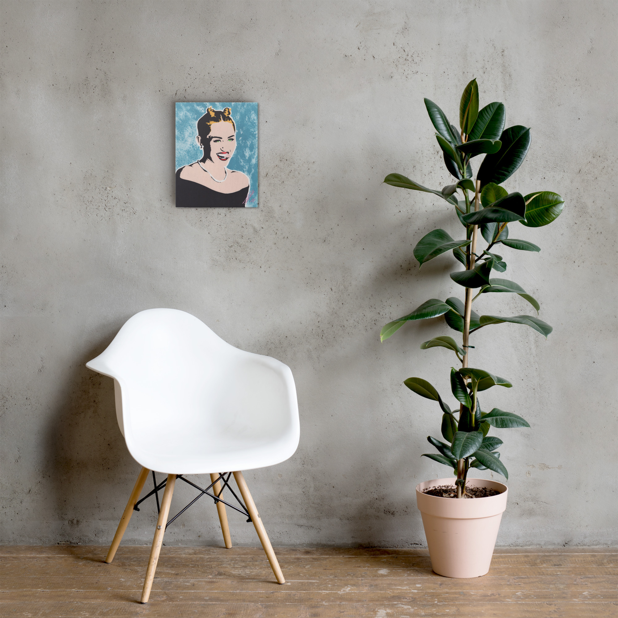 Miley Cyrus: Original Hand-Painted Stencil Portrait (11x14") - Image 11