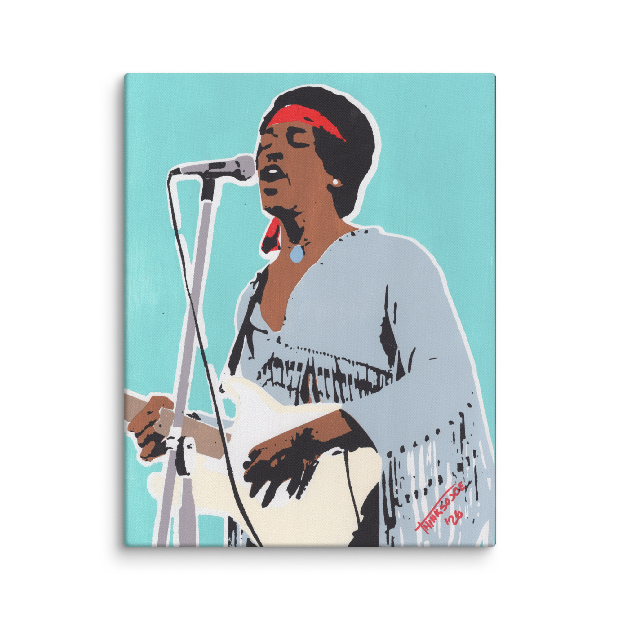 Jimi Hendrix Hand-Painted Stencil Portrait (11x14") - Image 13