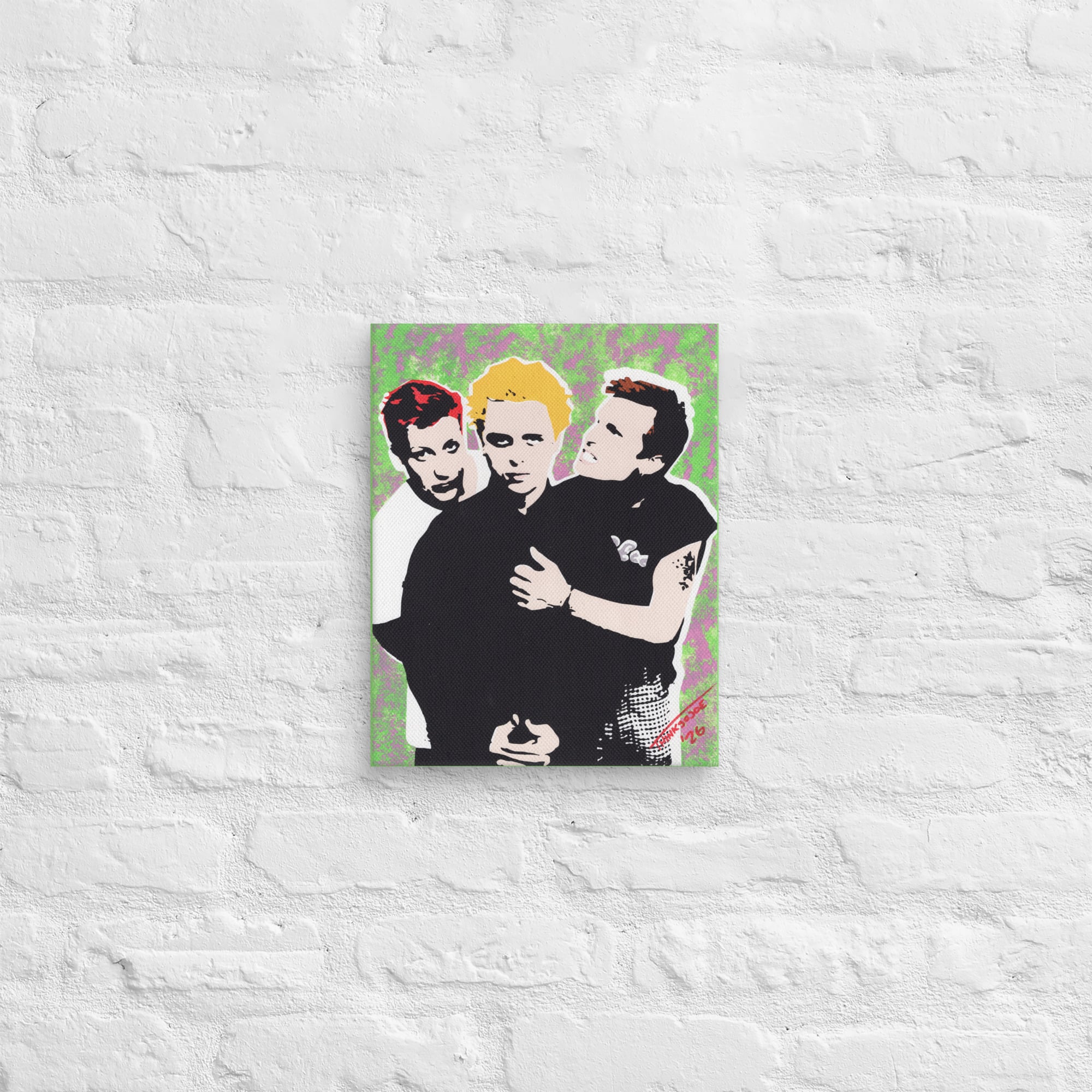 Green Day Hand-Painted Stencil Portrait (11x14") - Image 6