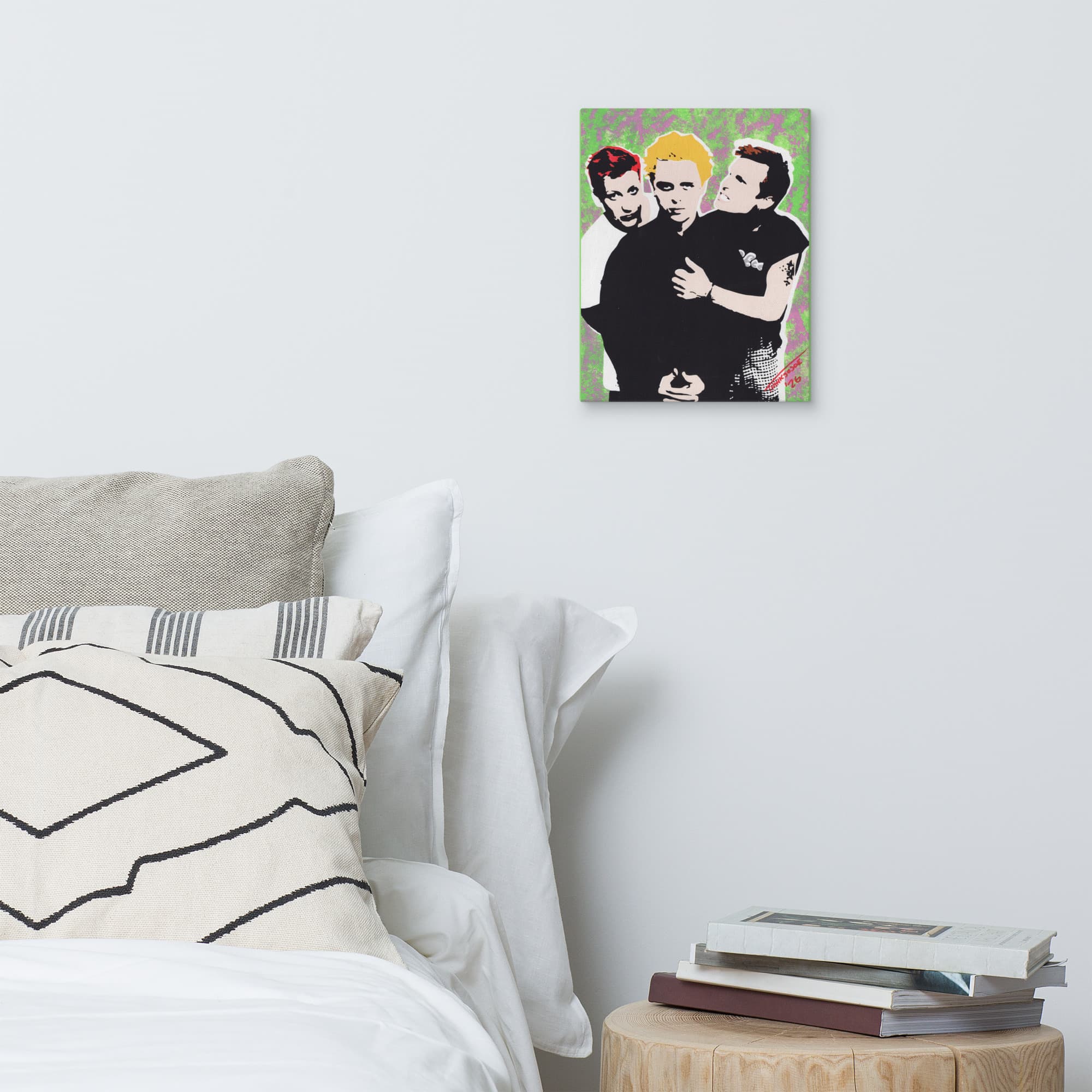 Green Day Hand-Painted Stencil Portrait (11x14") - Image 4