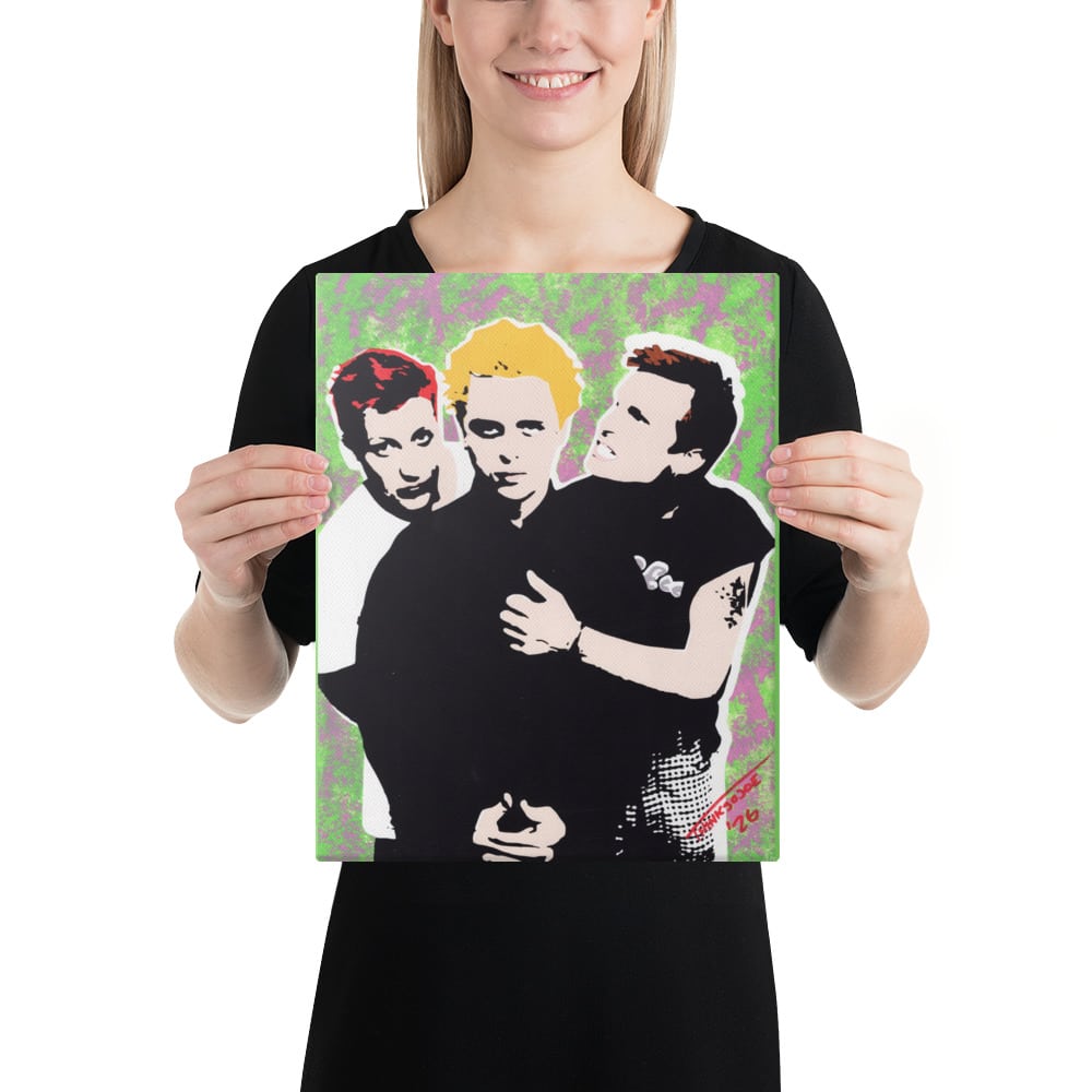 Green Day Hand-Painted Stencil Portrait (11x14") - Image 8