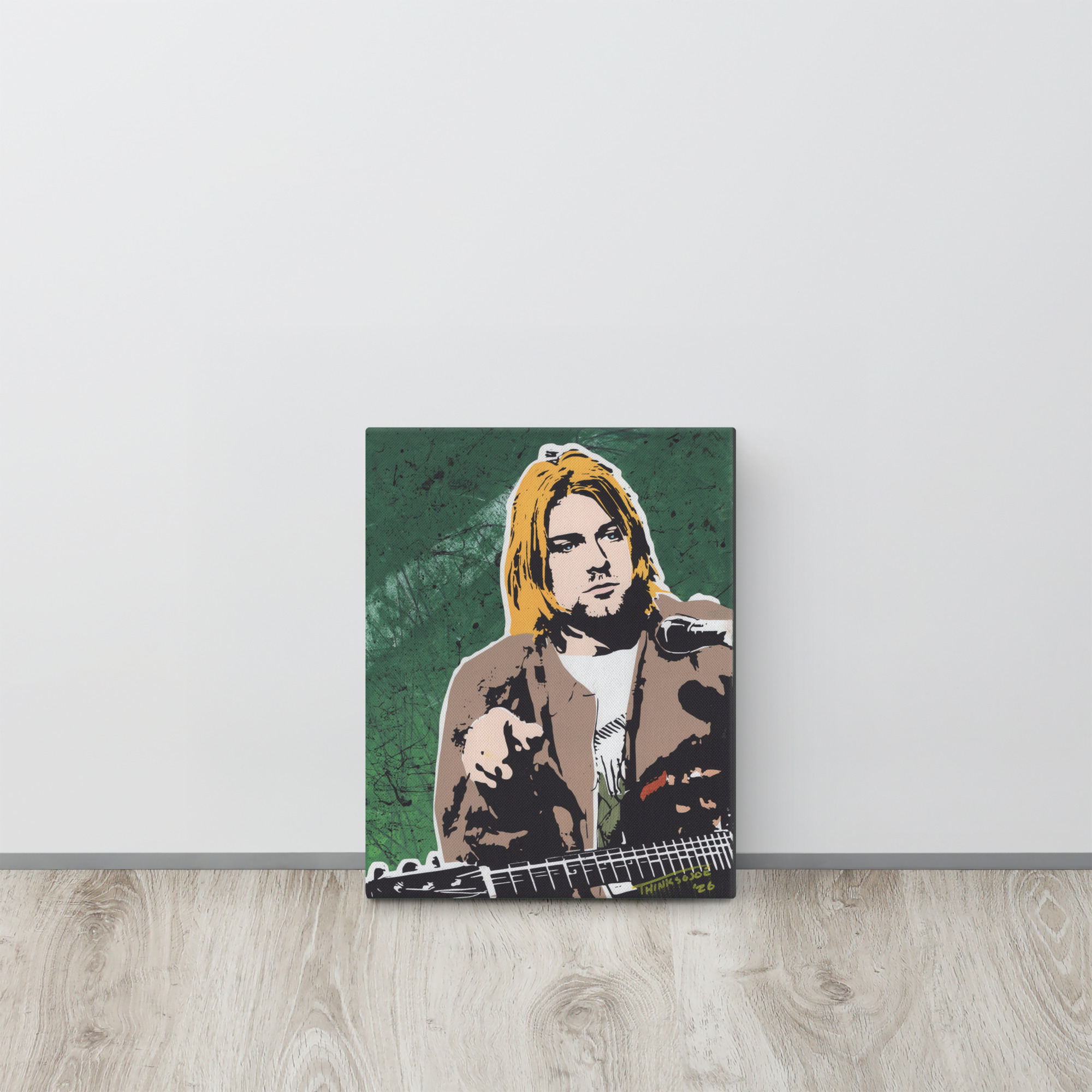 Kurt Cobain Hand-Painted Stencil Portrait (11x14") - Image 5